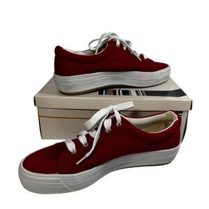 Retro Red Low-Top Canvas City Sneaks Rubber Sole Size 9.5 US Women’s